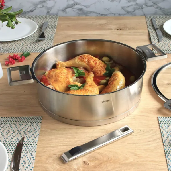 Sauteuse en inox Cristel Strate amovible - 3 tailles