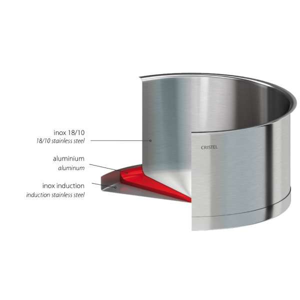 Sauteuse en inox Cristel Strate amovible - 6 tailles