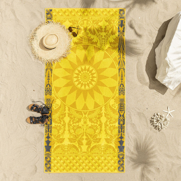 Serviette de plage LE JACQUARD FRANCAIS Soleil Jaune