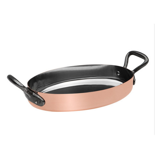 Plat ovale Baumalu en cuivre étamé 20cm