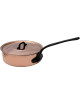 Sauteuse professionnelle cuivre lisse avec couvercle Baumalu - 4 tailles