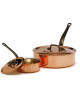 Sauteuse professionnelle cuivre lisse avec couvercle Baumalu - 4 tailles