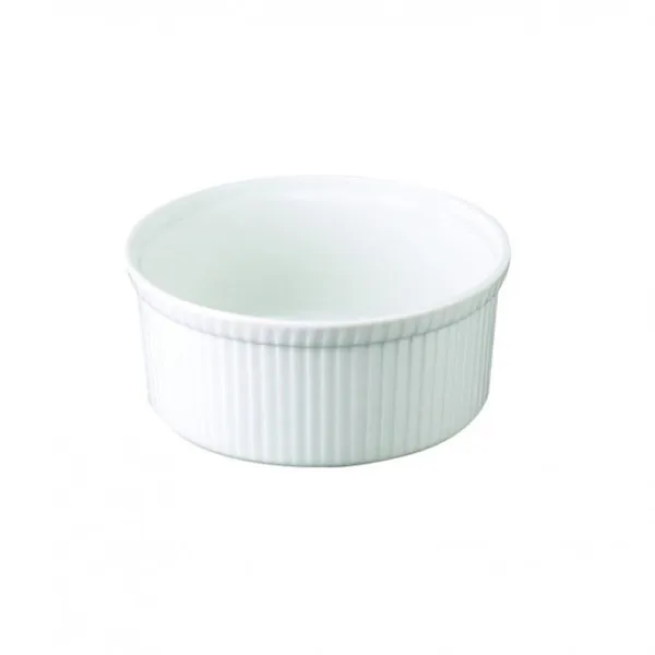 6 moules à soufflé plissé APILCO en porcelaine - 3 tailles