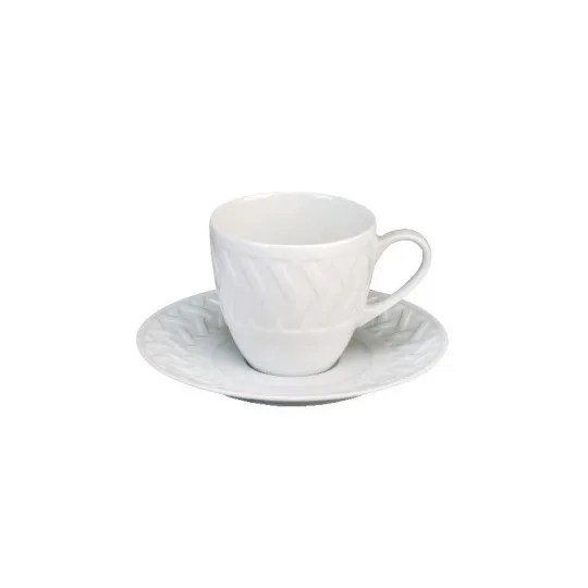 6 tasses soucoupes Louisiane DESHOULIERES - 4 contenances