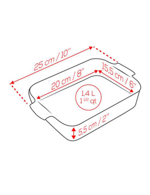 Plat à four rectangulaire Peugeot Appolia - 5 coloris 4 tailles