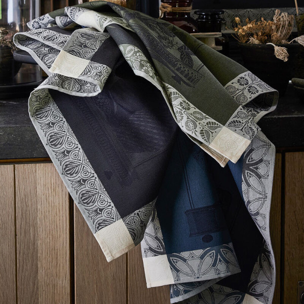 Torchon LE JACQUARD FRANCAIS Curiosités Animales Nuit coton