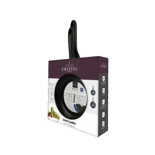 Set batterie de 2 Poêles Cristel Cookway Ultralu aluminium - 24 et 28cm