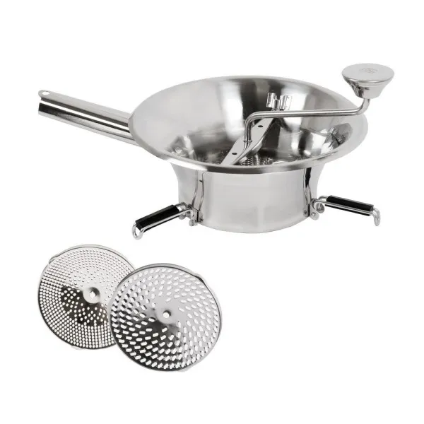 Moulin à légumes Louis Tellier professionnel en inox  - 3 grilles