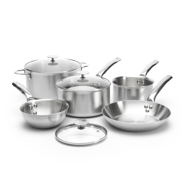 Set batterie 8 pièces Alchimy De Buyer poêle sauteuse casseroles faitout
