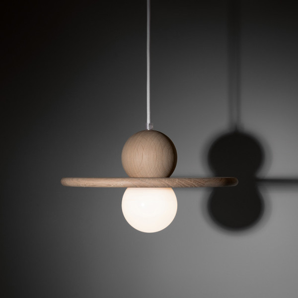 Lampe suspension Drugeot Manufacture Nébuleuse chêne massif - 14 coloris