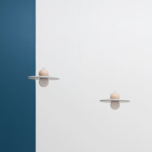 Lampe suspension Drugeot Manufacture Nébuleuse chêne massif - 14 coloris