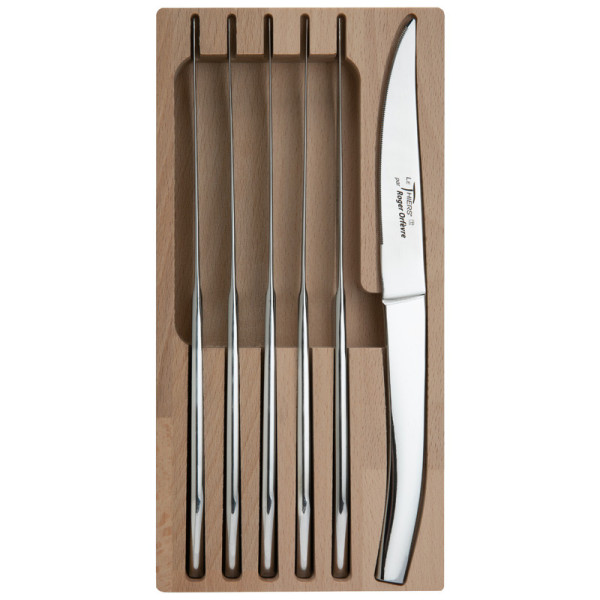 ROGER ORFEVRE Coffret 6 couteaux inox Thiers finition brillante