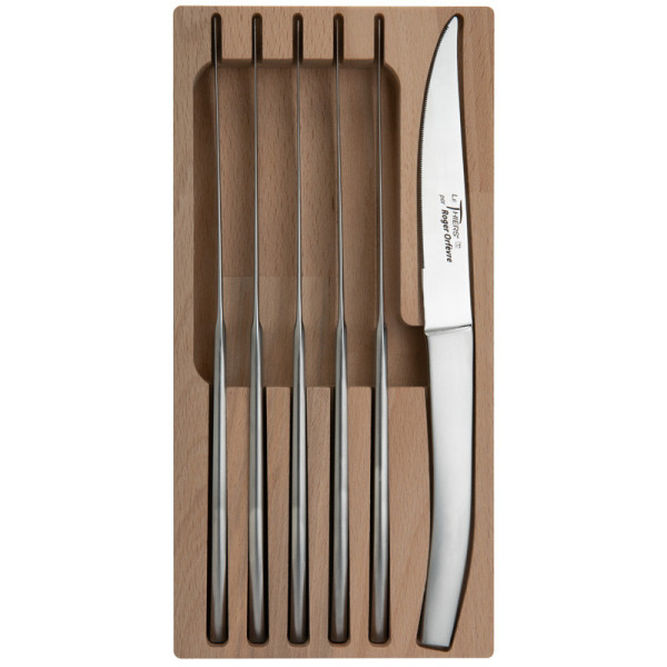 Coffret 6 couteaux inox Thiers Roger Orfèvre - 2 finitions