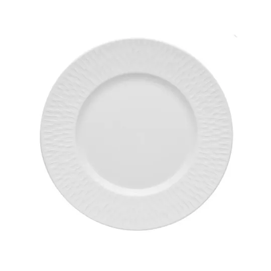 6 assiettes Boréale Satin Blanc Degrenne - 6 tailles