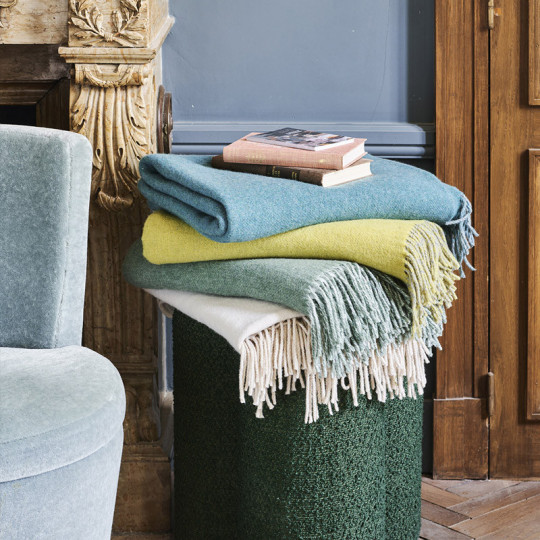 Plaid Jeté de canapé Duetto laine Garnier Thiebaut - 3 coloris