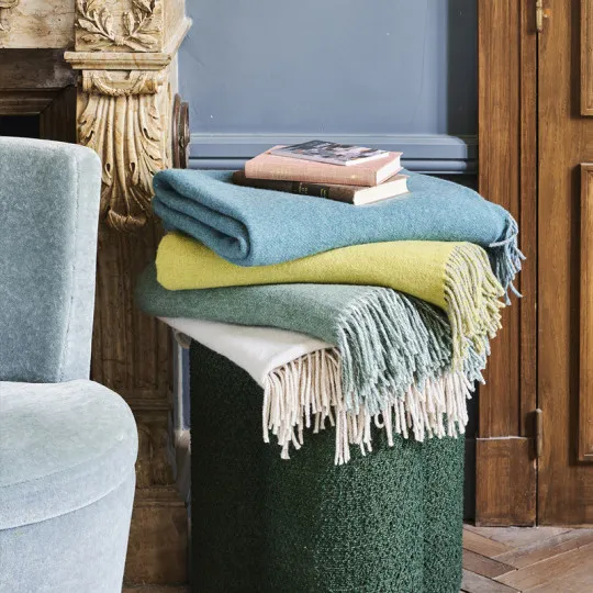 Plaid Jeté de canapé Duetto laine Garnier Thiebaut - 3 coloris