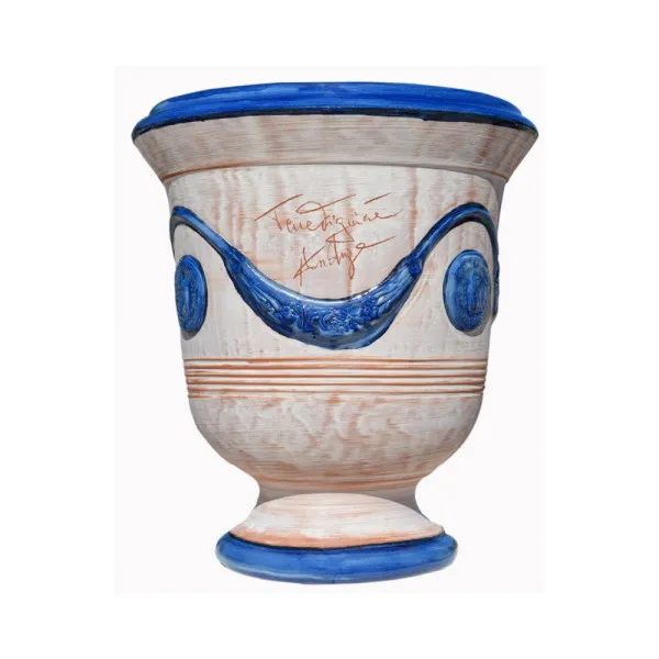 Vase d'Anduze TERRE FIGUIERE cérusé bleu poterie - 4 tailles