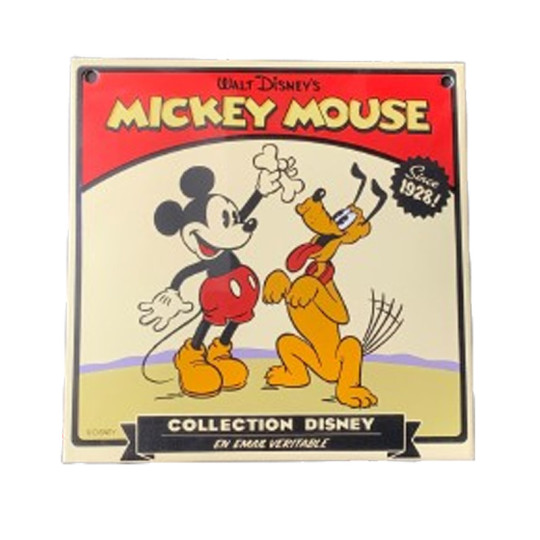 Plaque émaillée Email Replica Mickey Mouse 20x20cm
