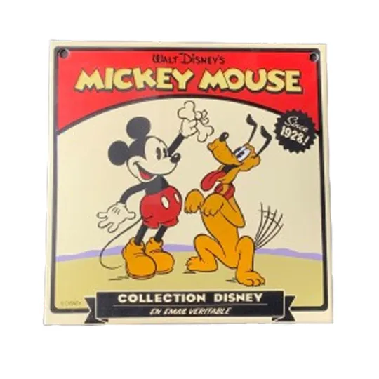 Plaque émaillée Email Replica Mickey Mouse 20x20cm