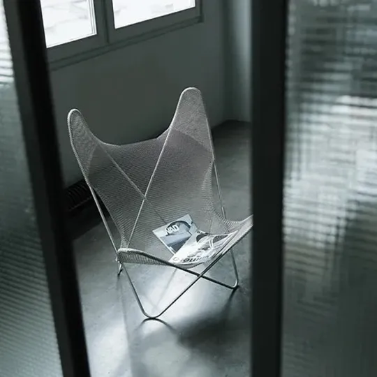 Fauteuil AA Airborne Le Labo Design cotte de maille inox