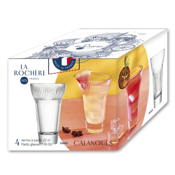 4 verres à pastis Calanques La Rochère