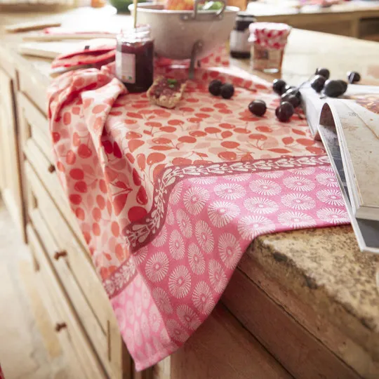 Torchon Cerises Le Jacquard Français en coton - 2 coloris
