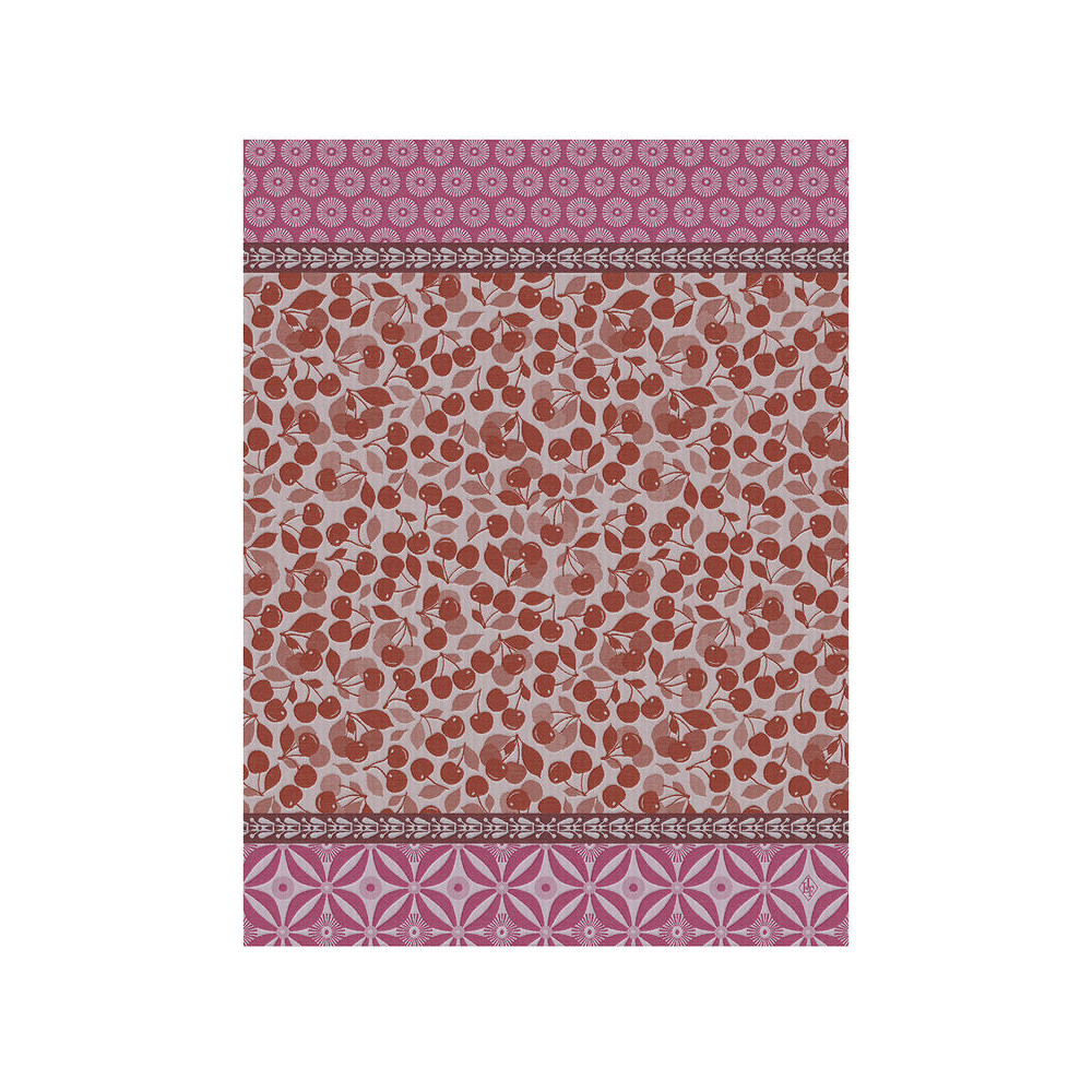 Torchon Fraises 'Le Jacquard Français' - 60x80 Cm, 100% Coton, Décor Bleu De France, Lavable Machine
