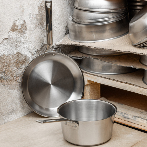 Casserole CRISTEL 1826 en inox brossé - 3 tailles