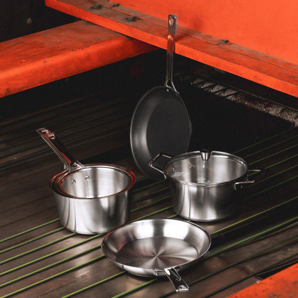 Casserole CRISTEL 1826 en inox brossé - 3 tailles