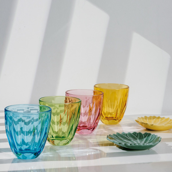 Set de 4 verres à eau Lily La Rochère gobelets colorés