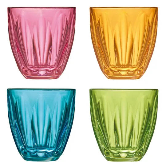 Set de 4 verres à eau Lily LA ROCHERE gobelets colorés