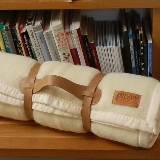 Plaid ivoire Midipy haute laine vierge