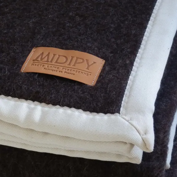 Plaid Midipy chocolat 100% Laine vierge