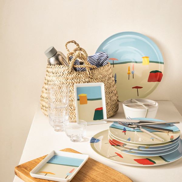 Coffret 4 assiettes à dessert DEGRENNE Destination mer 23cm
