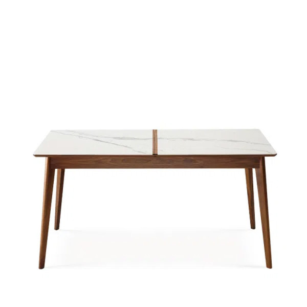 Table à manger Dasras Paul fixe céramique bois chêne ou noyer - 10 finitions 17 tailles