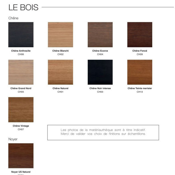 Table à manger Dasras Paul fixe céramique bois chêne ou noyer - 10 finitions 17 tailles