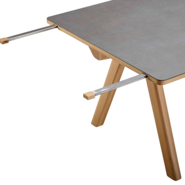 Table à manger extensible Chevron Dasras céramique bois chêne ou noyer - 10 finitions 8 tailles