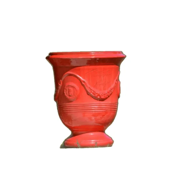 Vase d'Anduze TERRE FIGUIERE émaillé rouge poterie - 4 tailles