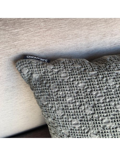 Coussin Everest 45x45 BLANC DES VOSGES Ardoise gris nid d'abeille