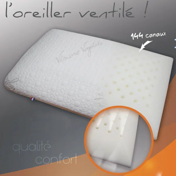 Oreiller mémoire Visco-air mixte Gam de Laine