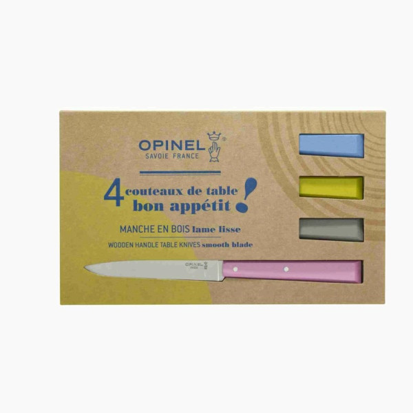 Coffret OPINEL 4 couteaux n°125 Bon appétit bois - 5 coloris