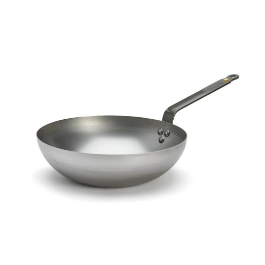 Wok bombé De Buyer Minéral B en acier - 3 tailles