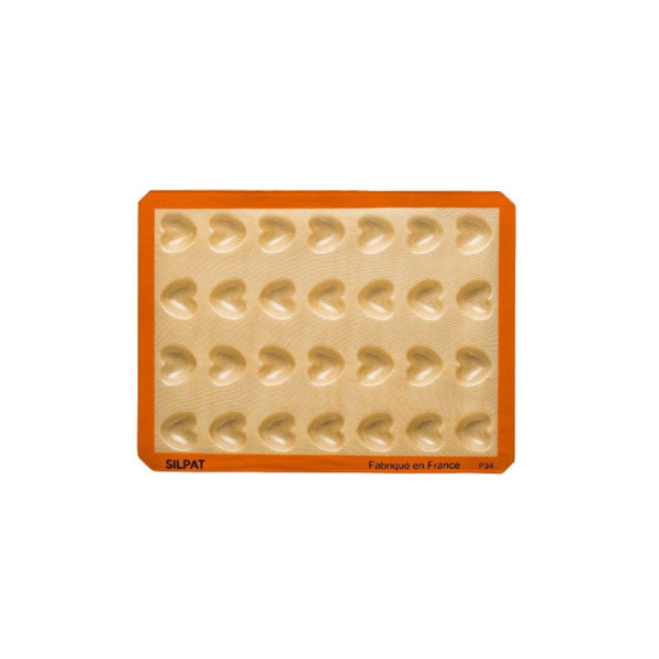 Moule à gâteau 28 mini coeurs SILPAT en silicone 40x30cm
