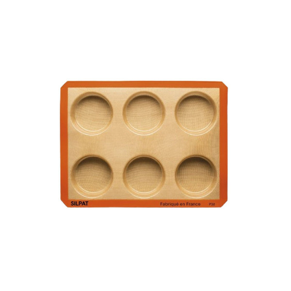 Moule à gâteau 6 grands ronds SILPAT en silicone 40x30cm