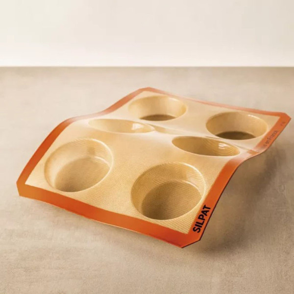 Moule à gâteau 6 grands ronds SILPAT en silicone 40x30cm