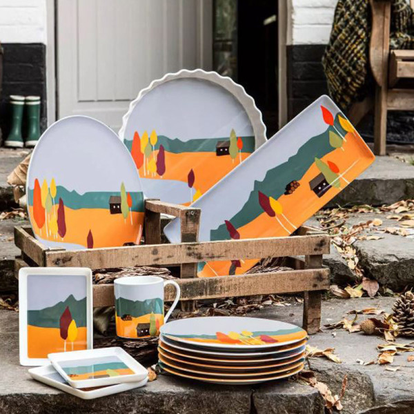 Coffret 6 assiettes à dessert DEGRENNE Destination forêt 23cm