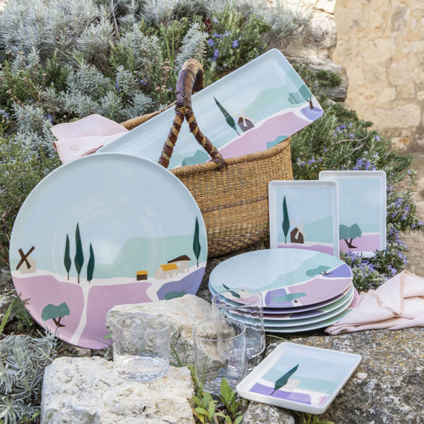 Coffret 6 assiettes à dessert DEGRENNE Destination sud 23cm