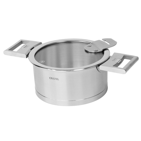 Couvercle en verre avec inox Cristel Strate - 8 tailles