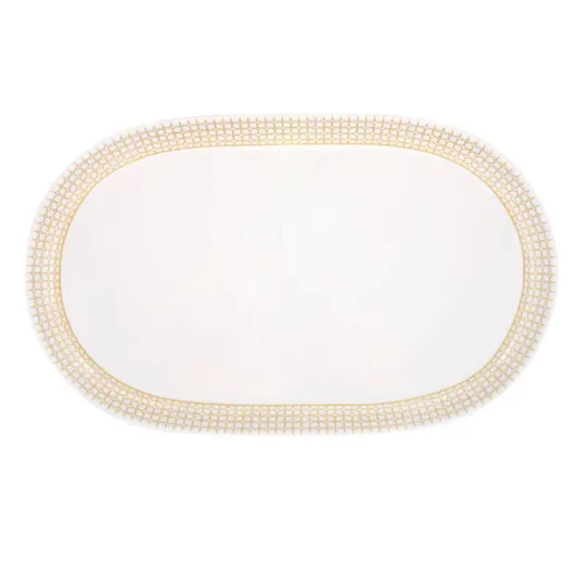 Plat ovale Couronne Degrenne en porcelaine 38x23.5cm