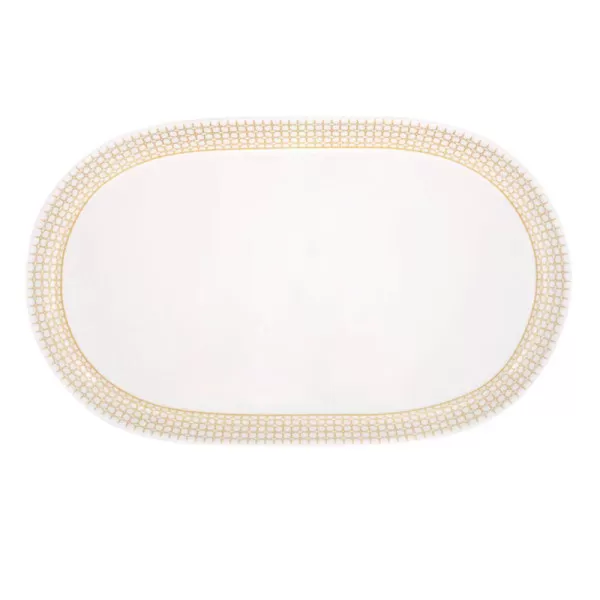 Plat ovale Couronne Degrenne en porcelaine 38x23.5cm